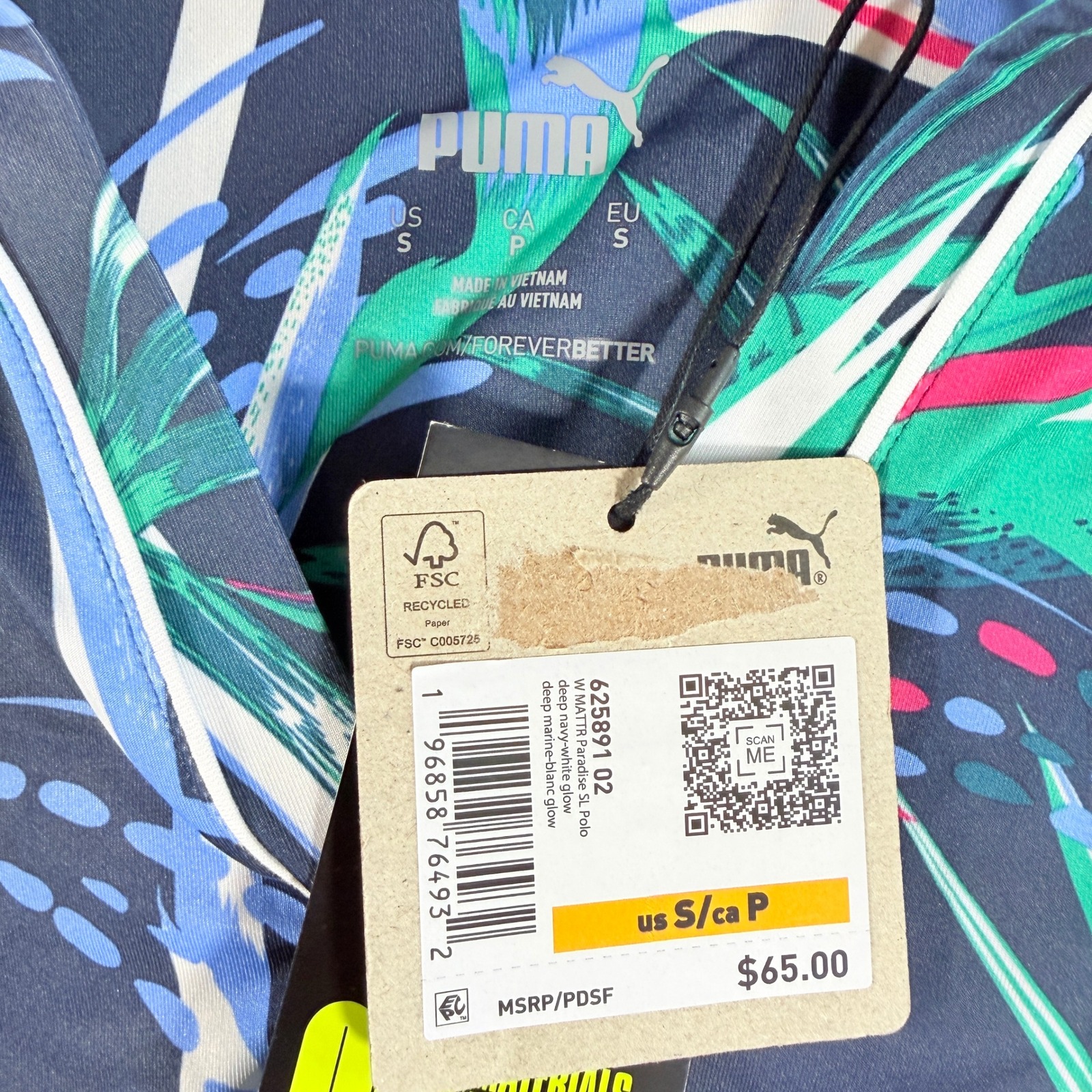 Puma Golf Women S Deep Navy Mattr Paradise Sleeveless Polo Shirt Nwt — image 4 of 7